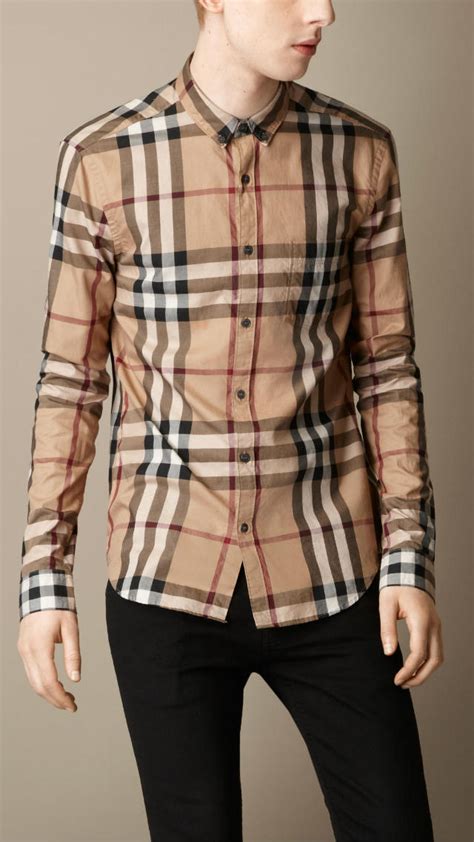 fake burberry pattern shirt|burberry shirt long sleeve.